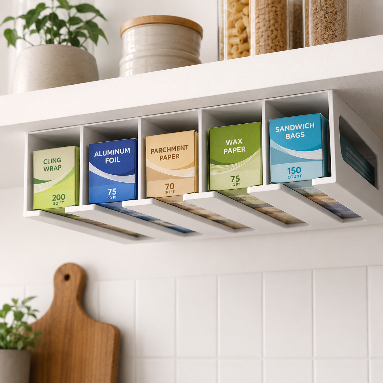 Kitchen Wrap & Foil Storage Organizer