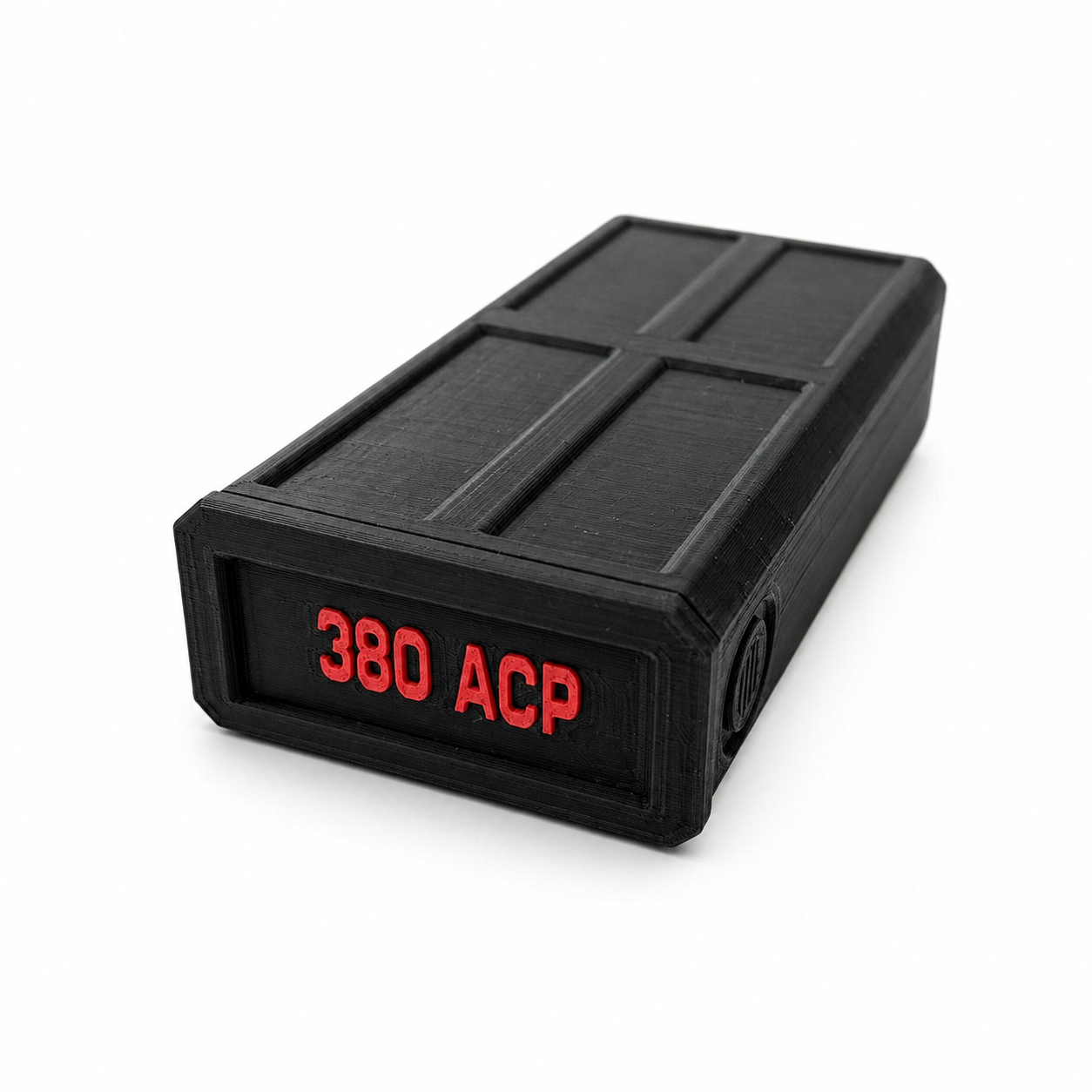 380 ACP Ammo Storage Box – 50 Round 2-Color Sliding Ammo Case with Stackable Lid - Image 3