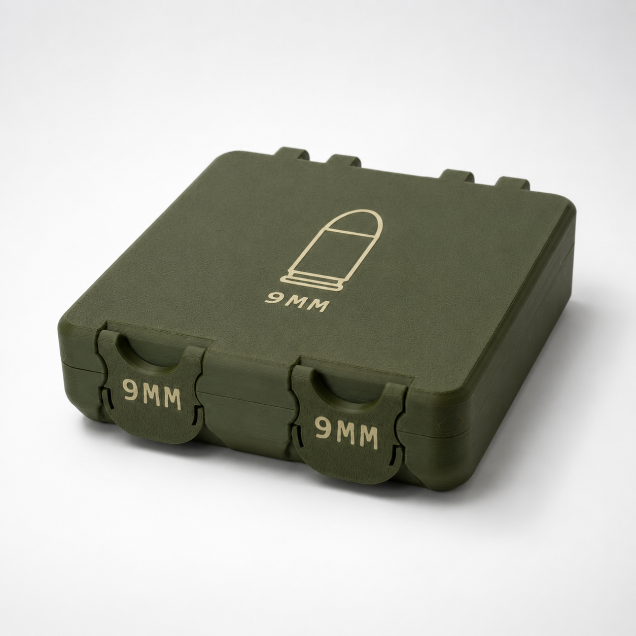 9MM Ammo Storage Case – 100 Round Ammo Box with Removable Tray & Dual Latches